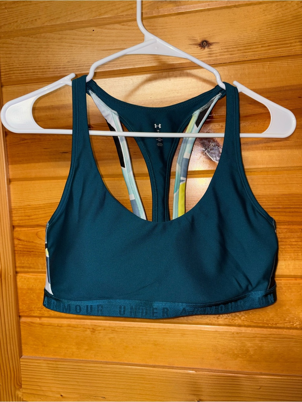 Under Armour Deep Teal Racerback Sports Bra with Multicolor Straps